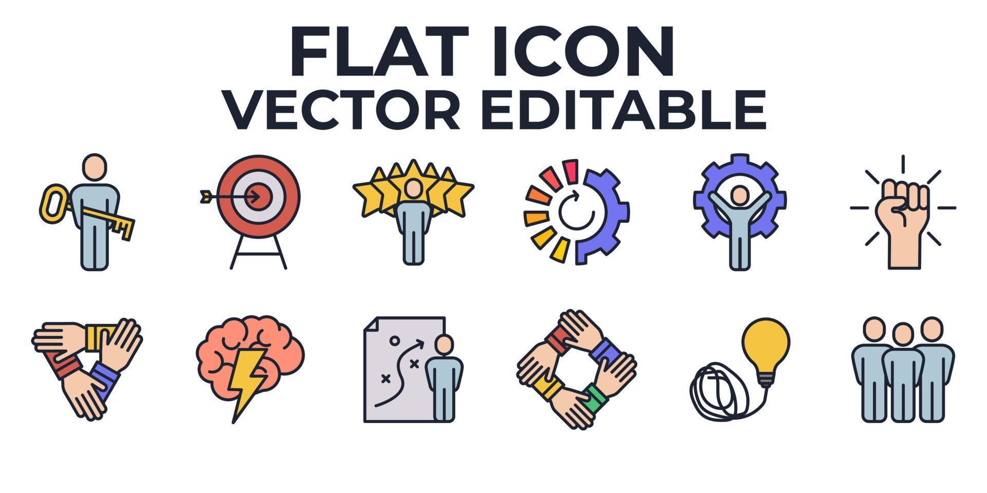 Business teamwork set icon symbol template for graphic and web design collection logo vector illustration