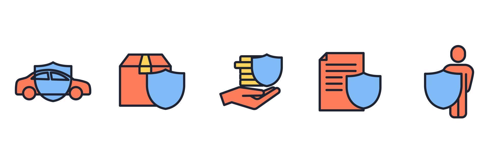 insurance set icon symbol template for graphic and web design collection logo vector illustration