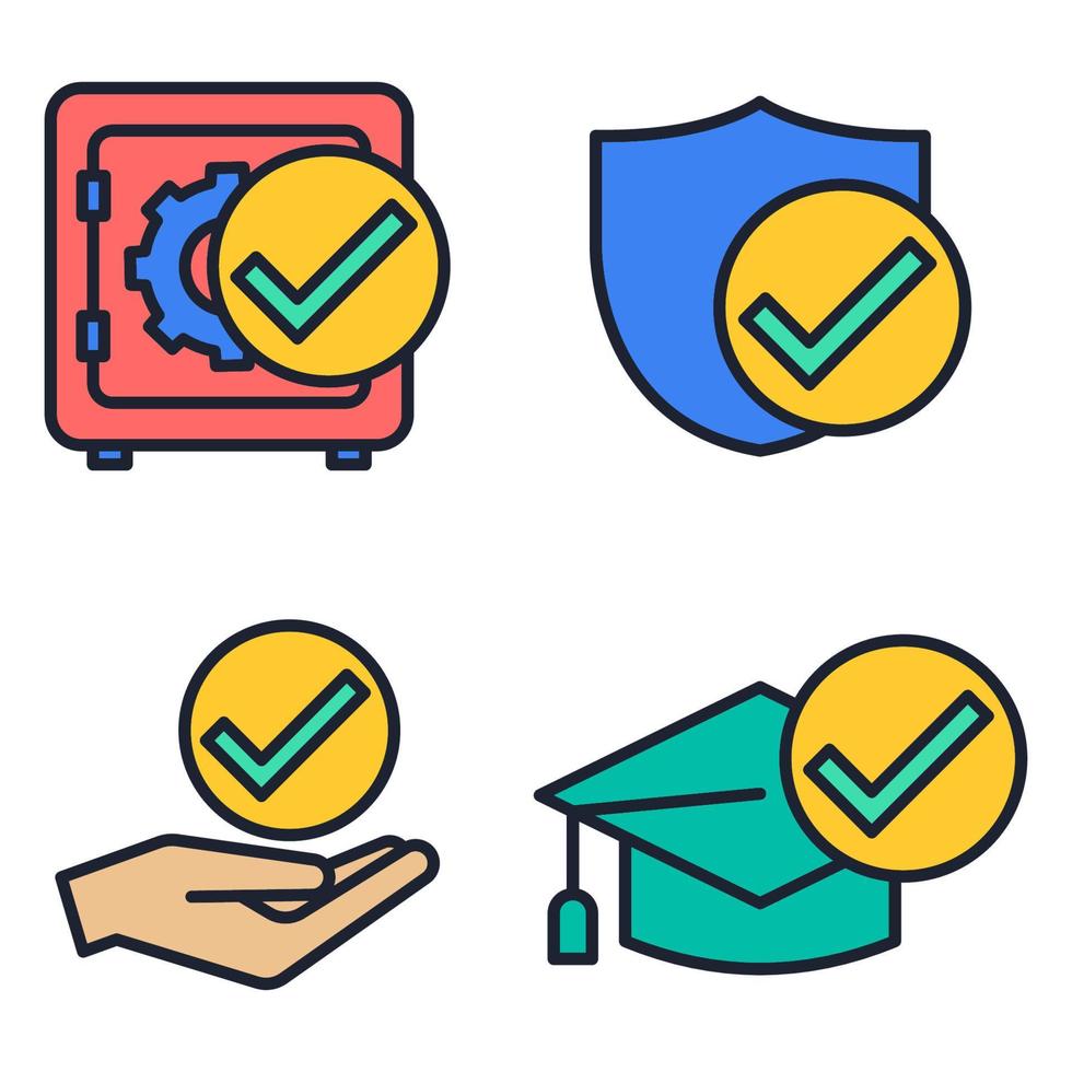 plantilla de símbolo de icono de conjunto de marca de verificación para ilustración de vector de logotipo de colección de diseño gráfico y web
