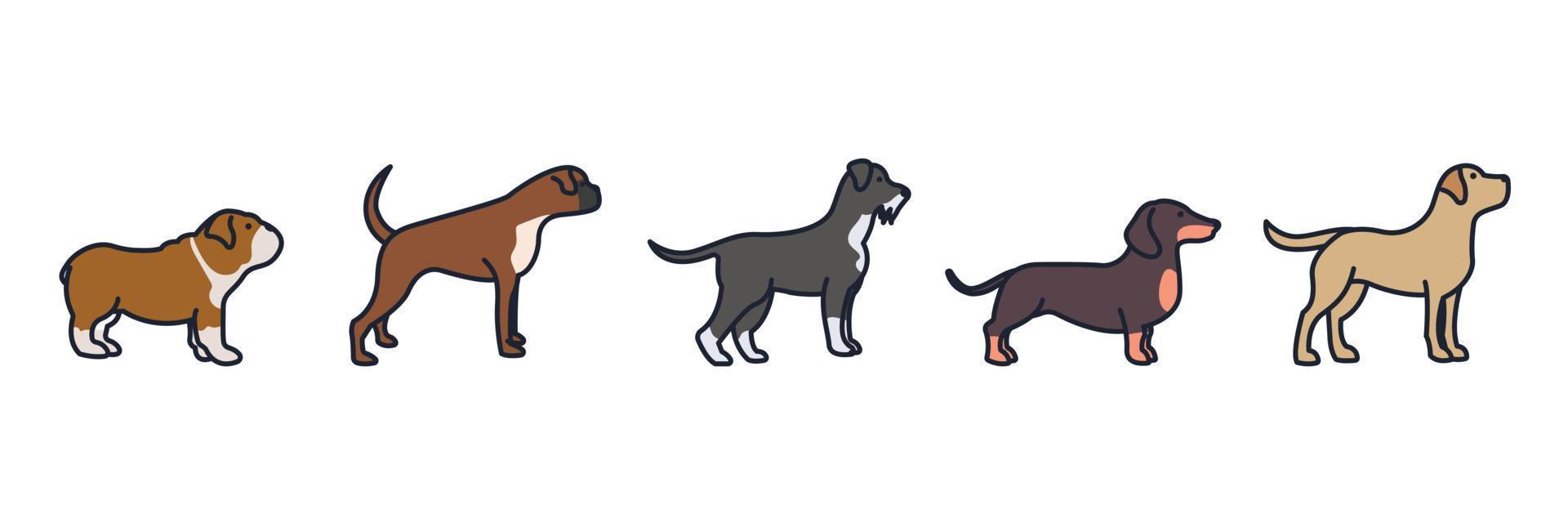 perros establecer plantilla de símbolo de icono para ilustración de vector de logotipo de colección de diseño gráfico y web