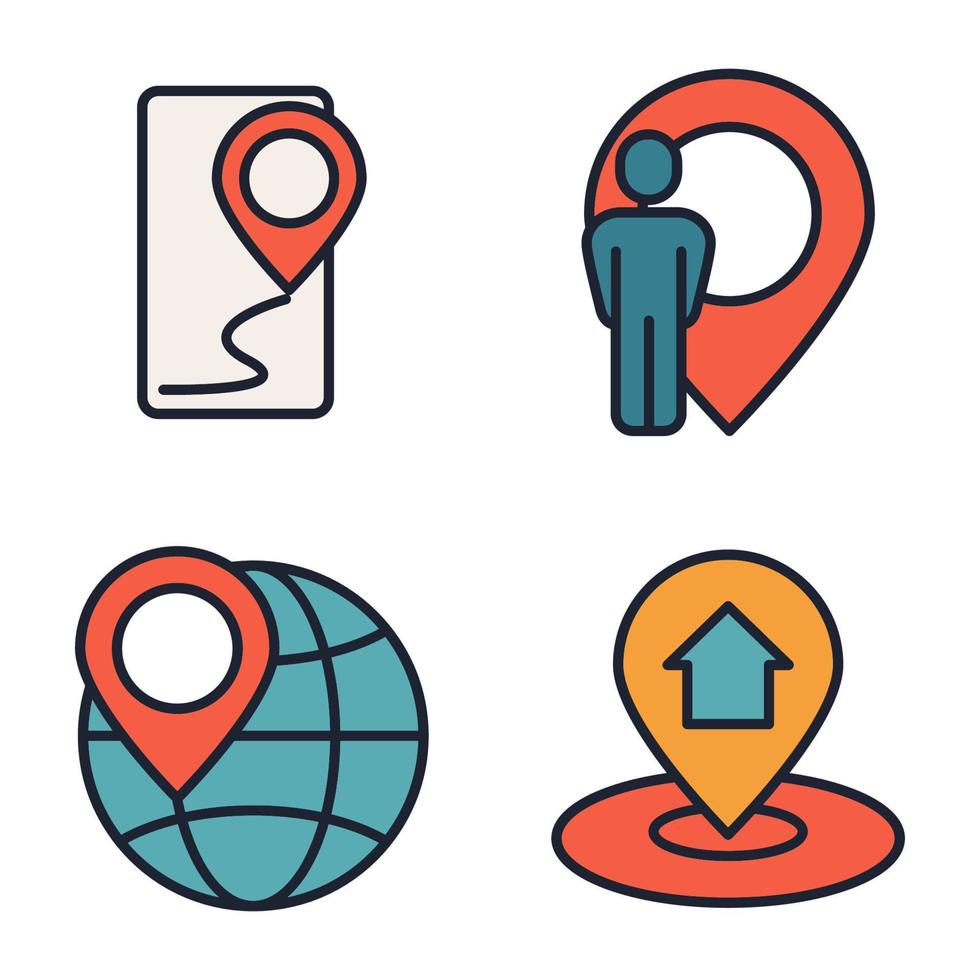 Map location and navigation set icon symbol template for graphic and web design collection logo vector illustration