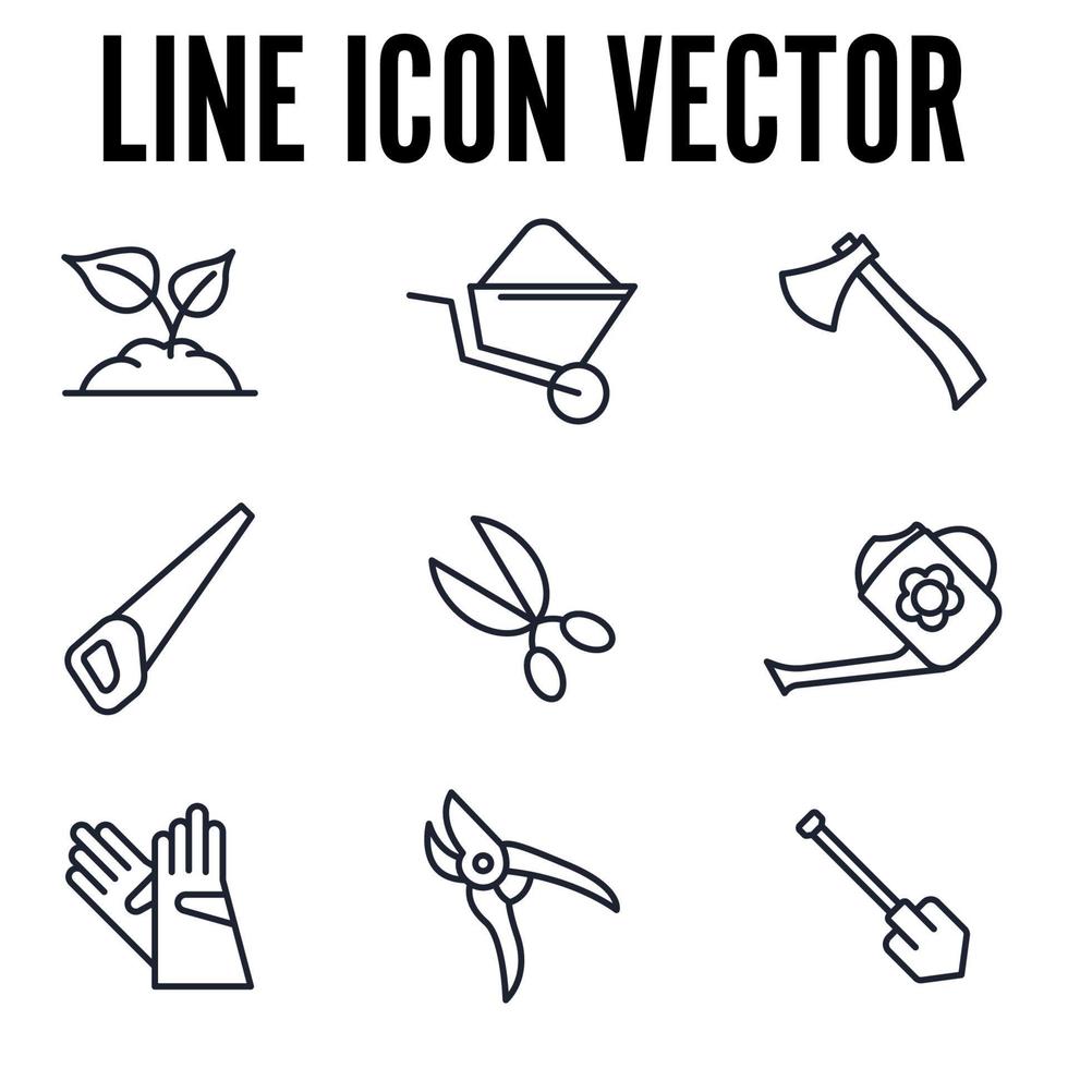 Flower and Gardening set icon symbol template for graphic and web design collection logo vector illustration