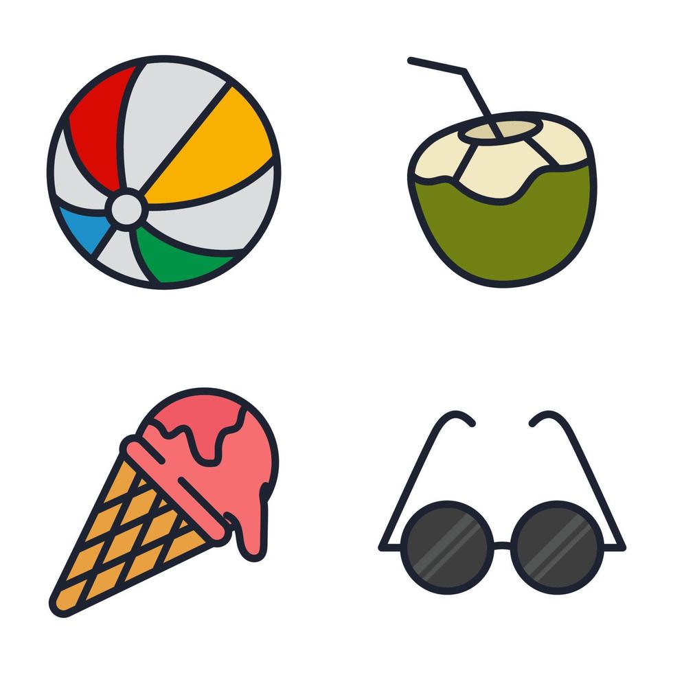 plantilla de símbolo de icono de conjunto de vacaciones de verano para ilustración de vector de logotipo de colección de diseño gráfico y web