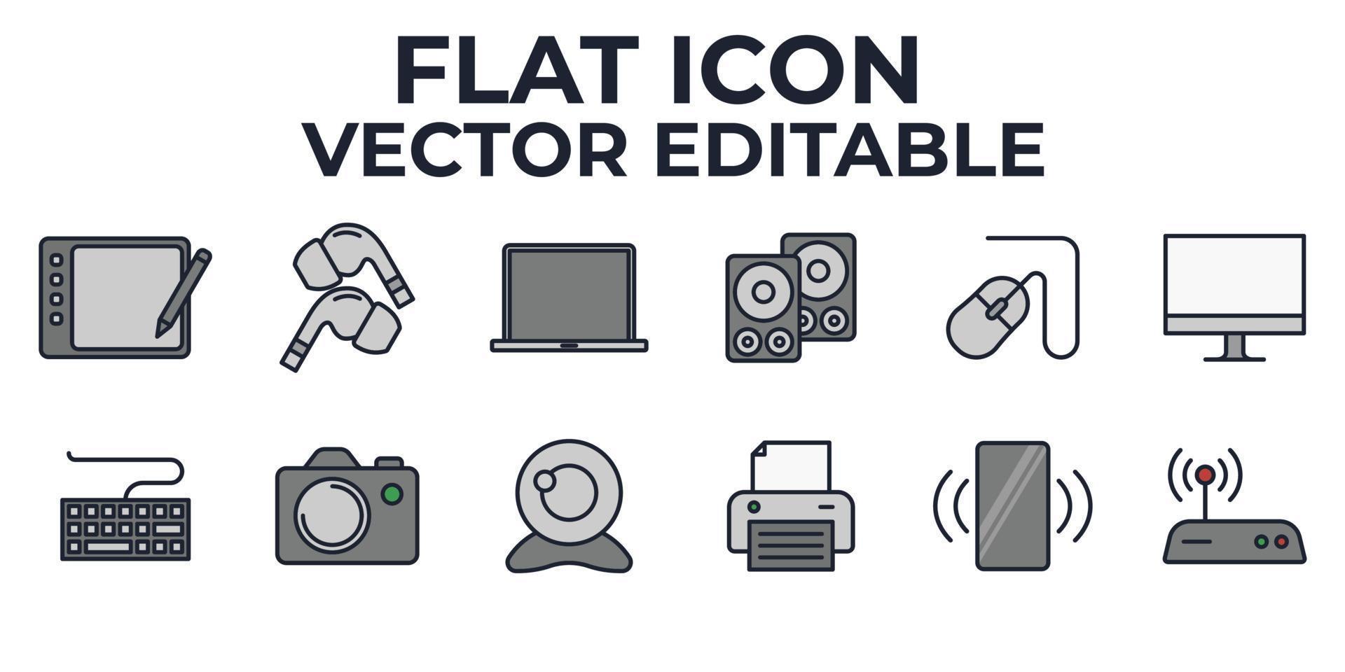 technology device set icon symbol template for graphic and web design collection logo vector illustration