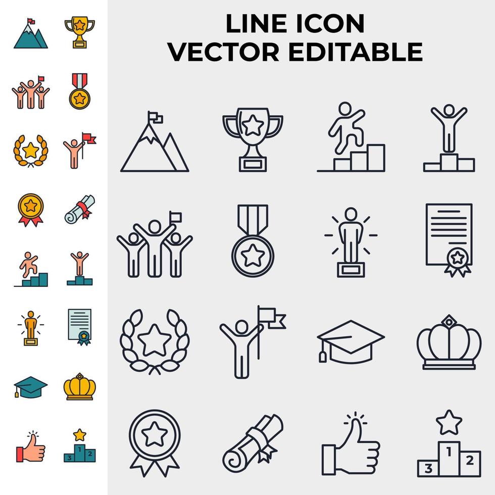 winning awards set icon symbol template for graphic and web design collection logo vector illustration