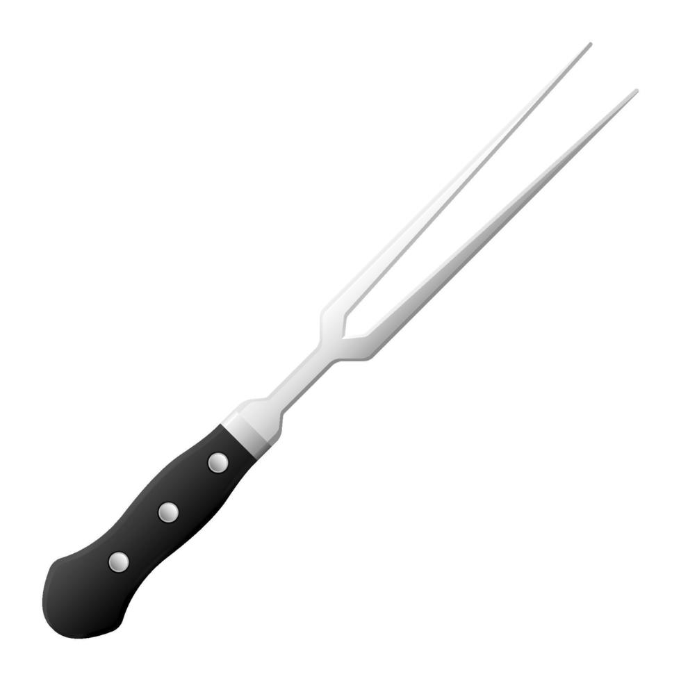 utensilios de cocina de dibujos animados cubiertos talla tenedor color degradado gris vector
