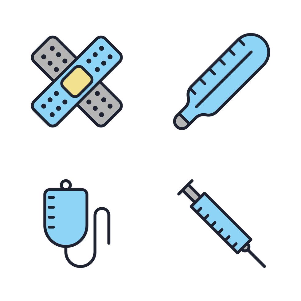 conjunto de elementos de medicina y salud plantilla de símbolo de icono para la ilustración de vector de logotipo de colección de diseño gráfico y web