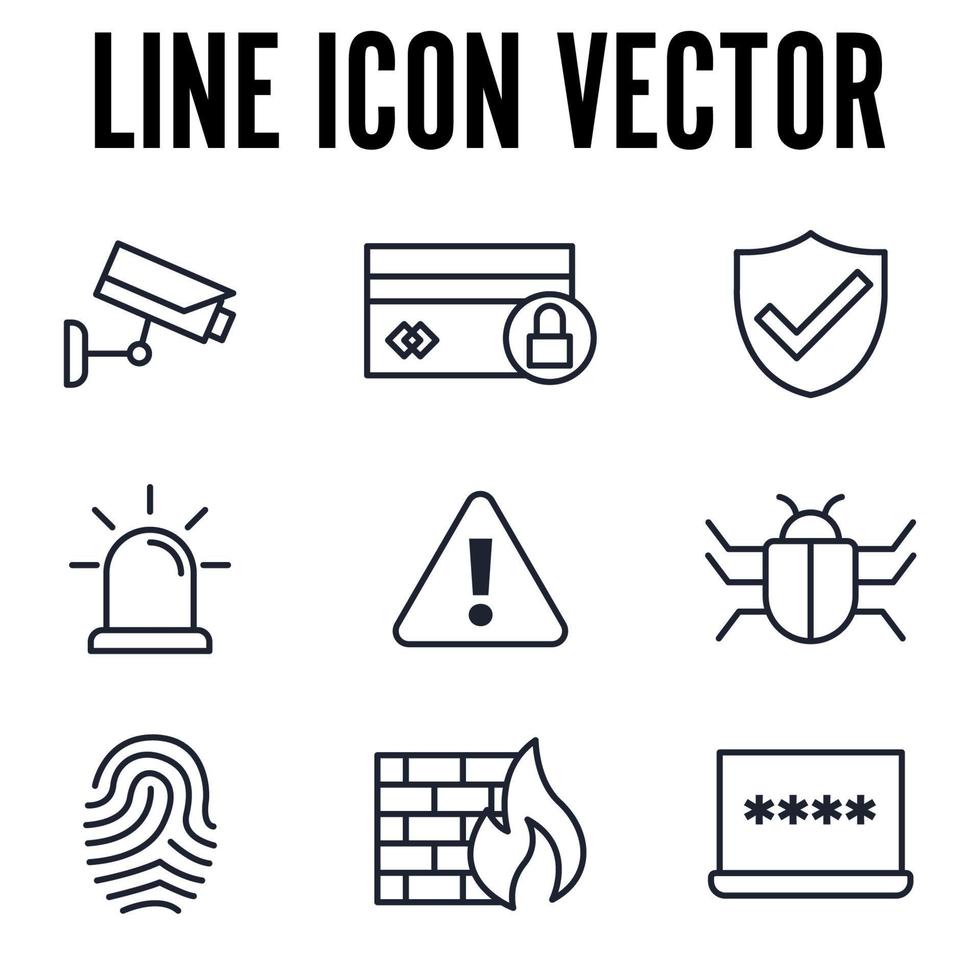 Protection and Security elements set icon symbol template for graphic and web design collection logo vector illustration
