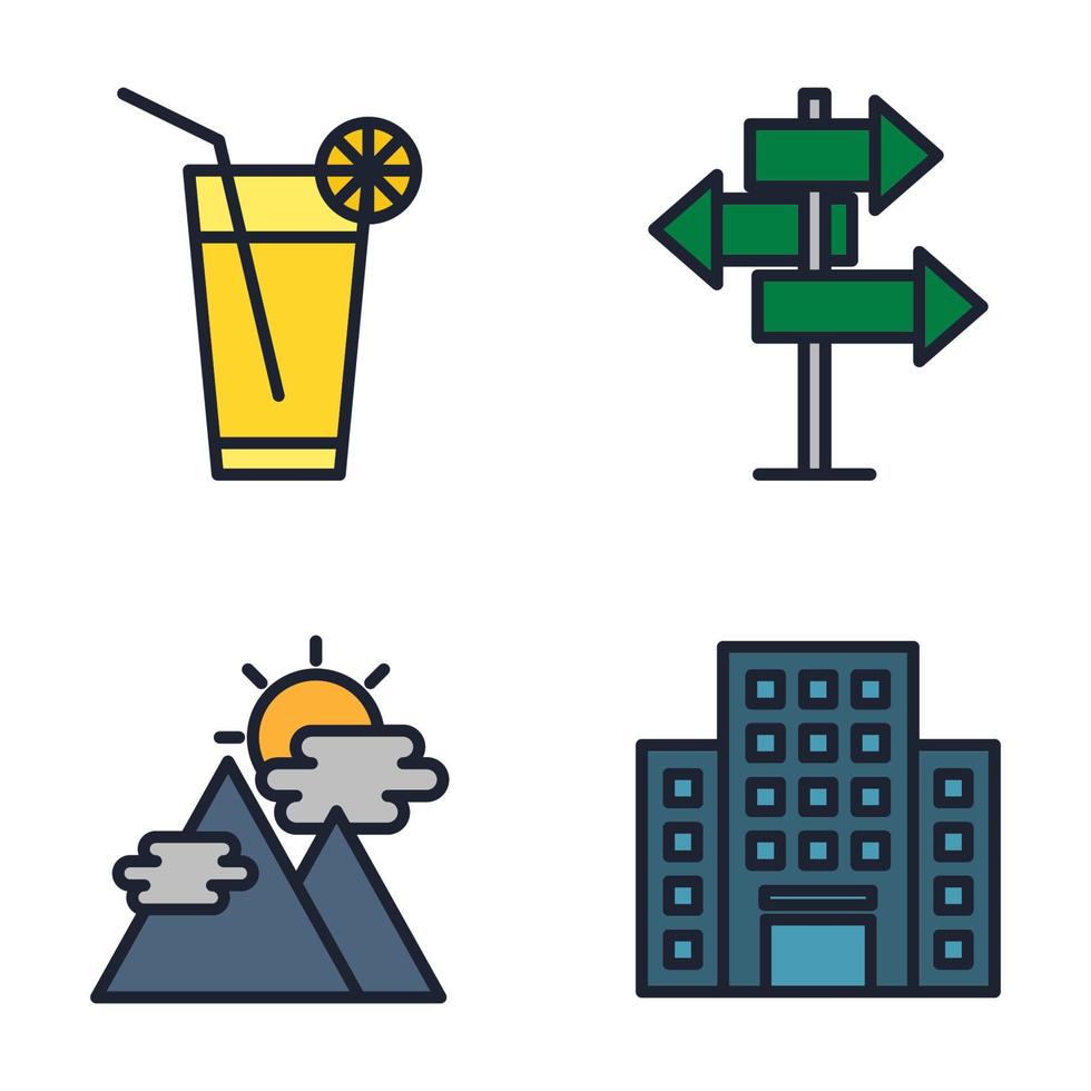 summer vacation set icon symbol template for graphic and web design collection logo vector illustration