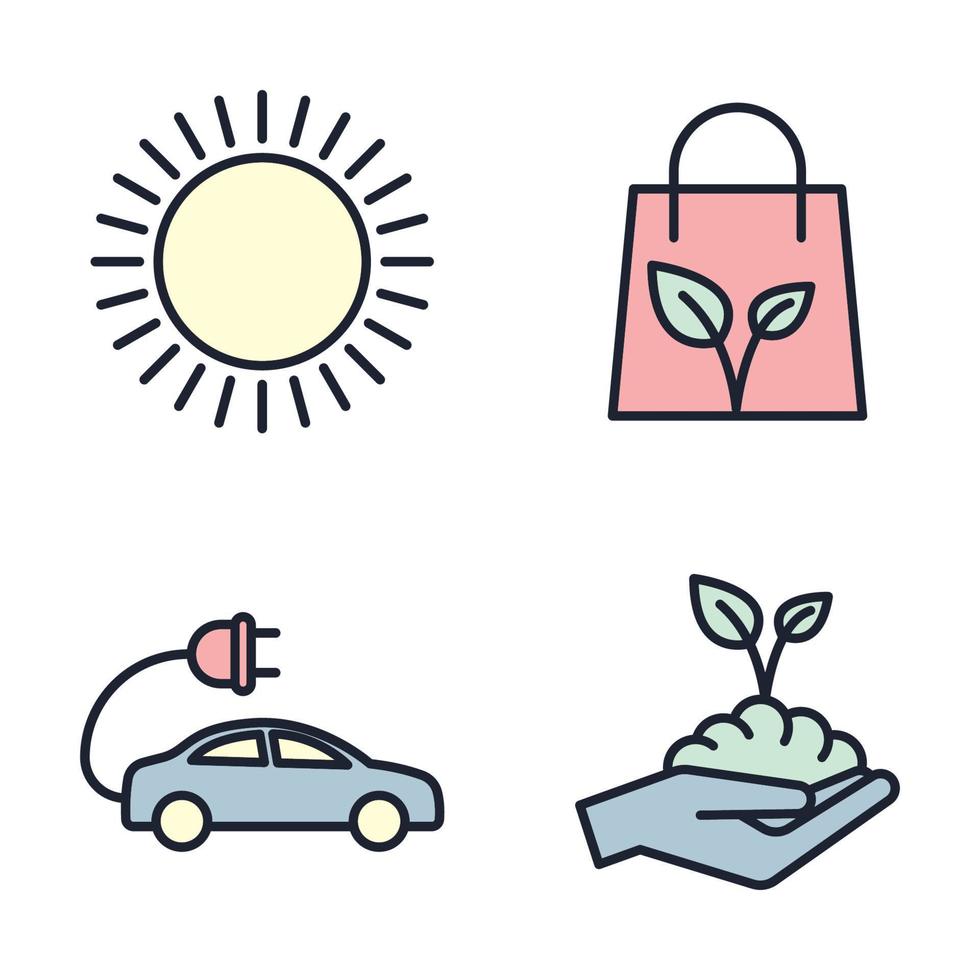 Eco friendly. ecology set icon symbol template for graphic and web design collection logo vector illustration