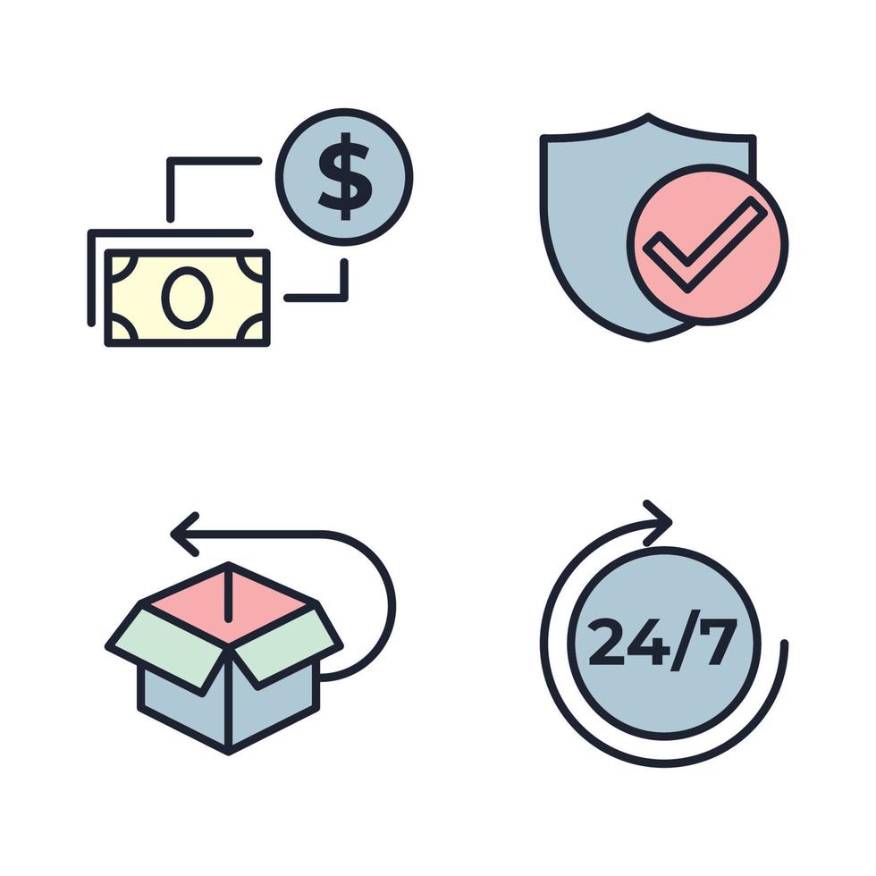 E-commerce, online shopping set icon symbol template for graphic and web design collection logo vector illustration