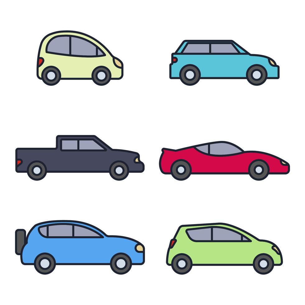 plantilla de símbolo de icono de conjunto de transporte de coche para ilustración de vector de logotipo de colección de diseño gráfico y web