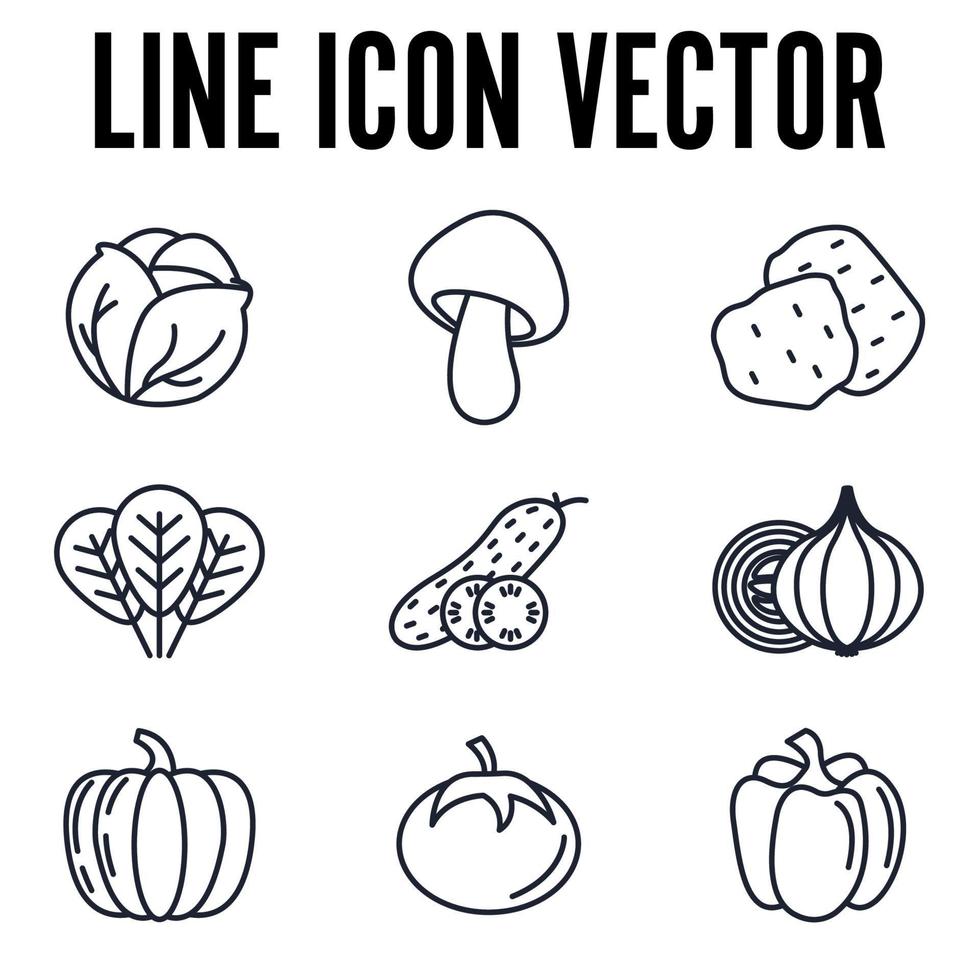 vegetarian, vegetable elements set icon symbol template for graphic and web design collection logo vector illustration