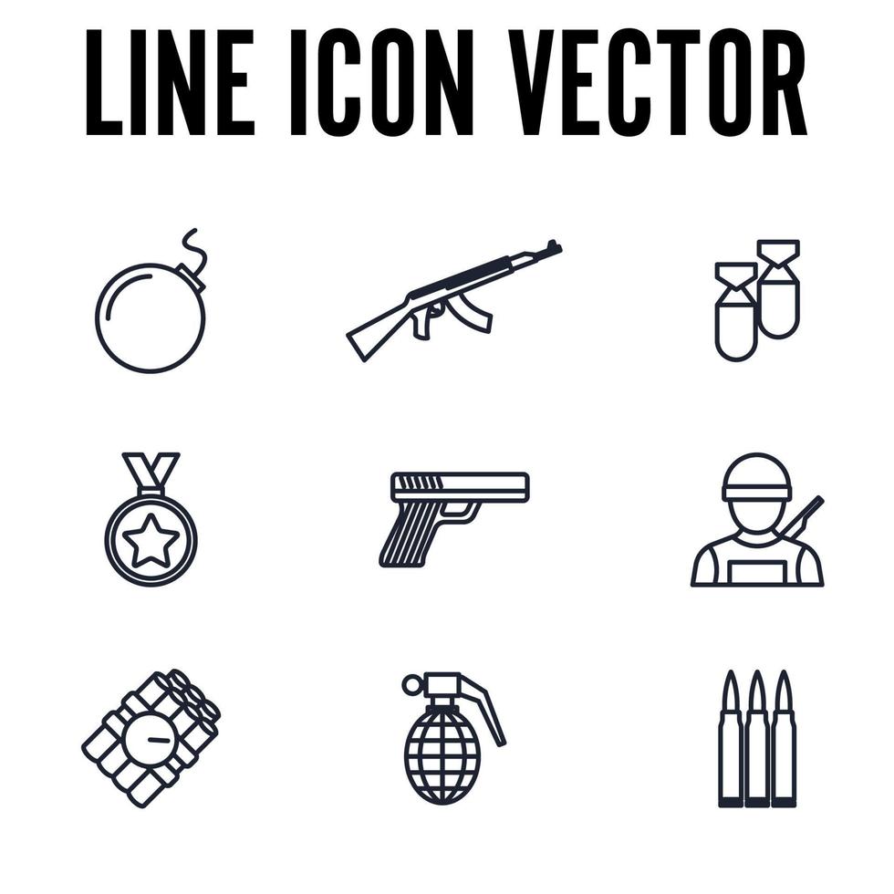 plantilla de símbolo de icono de conjunto de guerra para ilustración de vector de logotipo de colección de diseño gráfico y web