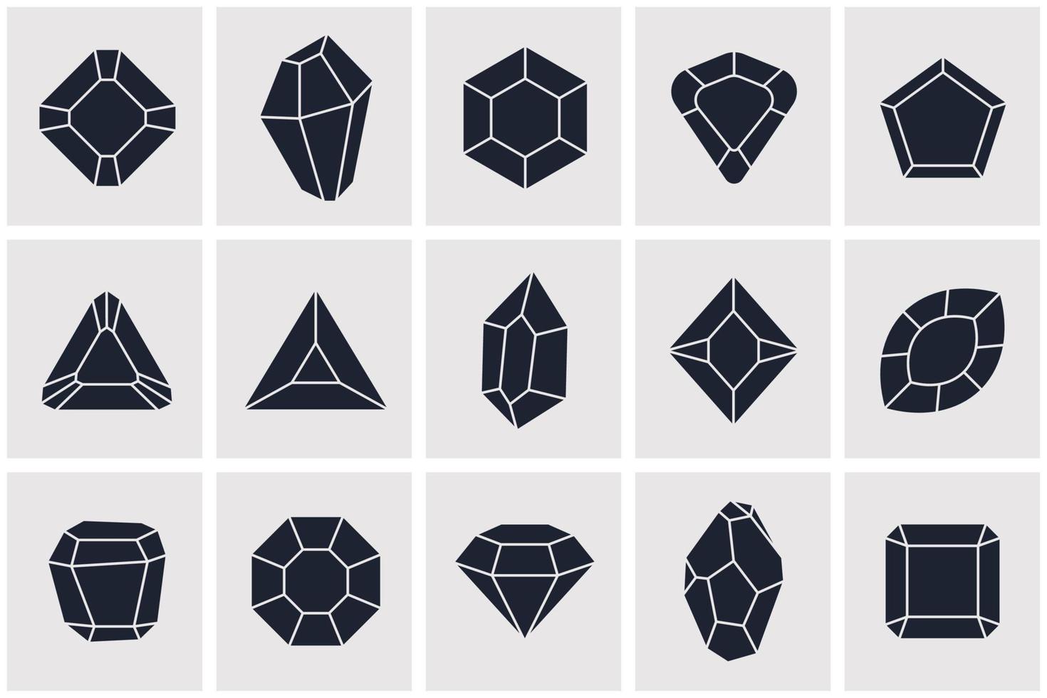 gemas joyas y diamantes conjunto icono símbolo plantilla para diseño gráfico y web colección logo vector ilustración