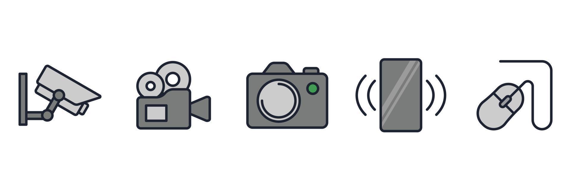 plantilla de símbolo de icono de conjunto de dispositivos de tecnología para ilustración de vector de logotipo de colección de diseño gráfico y web