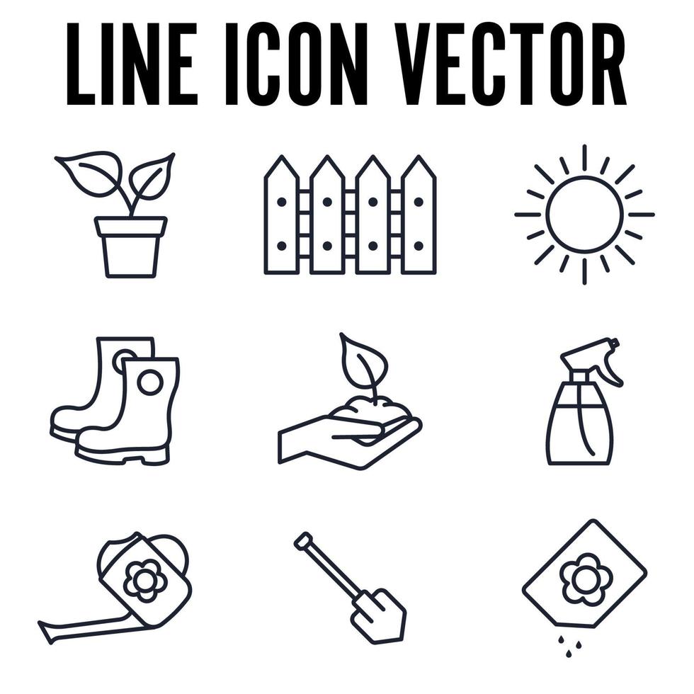 Flower and Gardening set icon symbol template for graphic and web design collection logo vector illustration