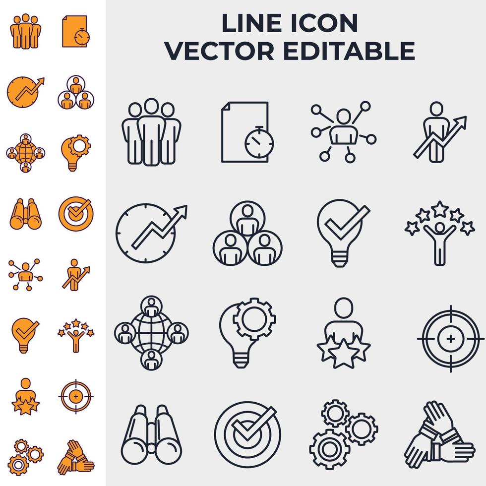 Business teamwork elements set icon symbol template for graphic and web design collection logo vector illustration