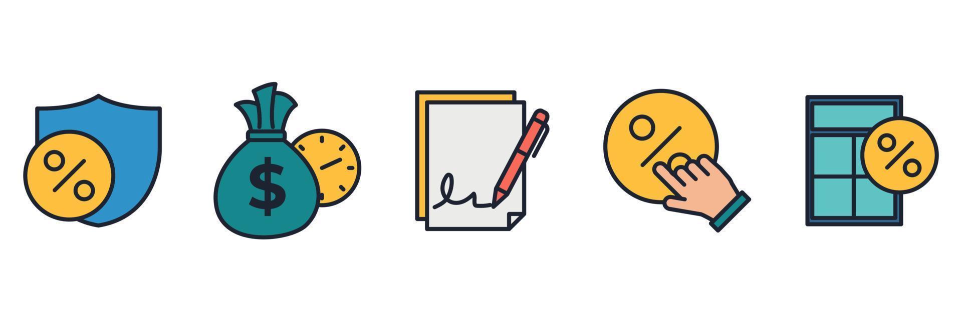 credit and loan set icon symbol template for graphic and web design collection logo vector illustration