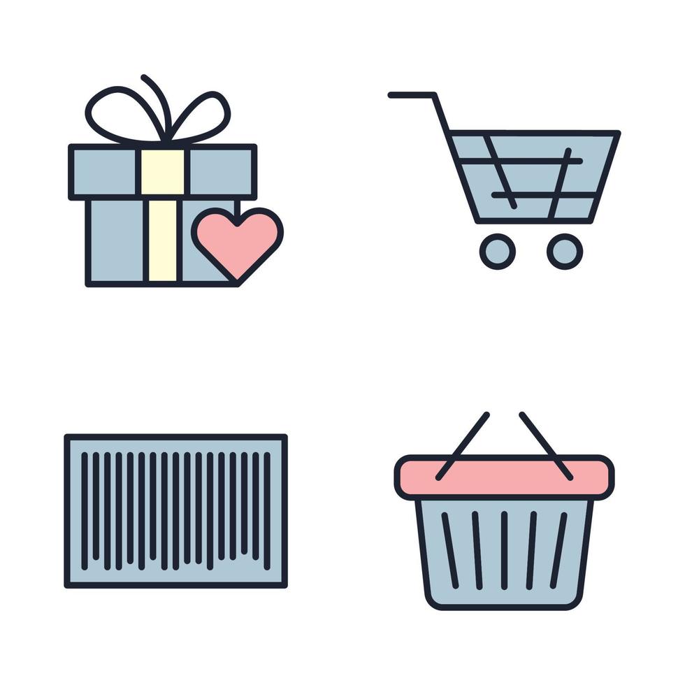 Shopping malls, retail set icon symbol template for graphic and web design collection logo vector illustration