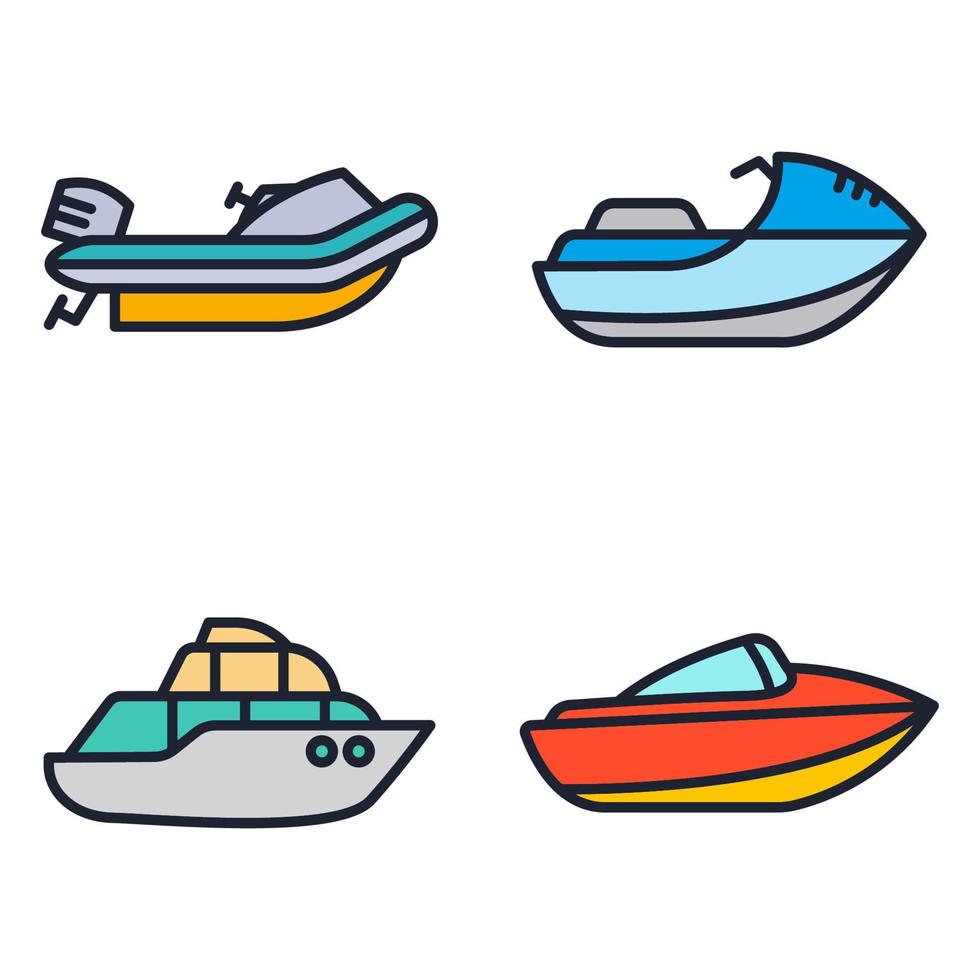 water transportation set icon symbol template for graphic and web design collection logo vector illustration