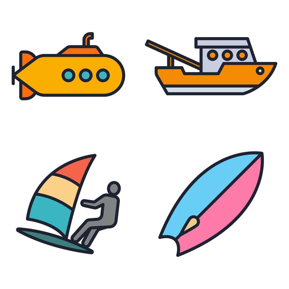 water transportation set icon symbol template for graphic and web design collection logo vector illustration