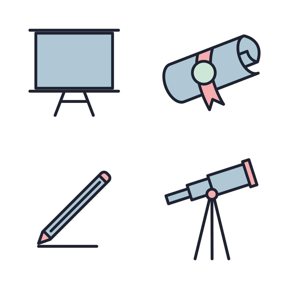 académico. plantilla de símbolo de icono de conjunto de escuela y educación para ilustración de vector de logotipo de colección de diseño gráfico y web