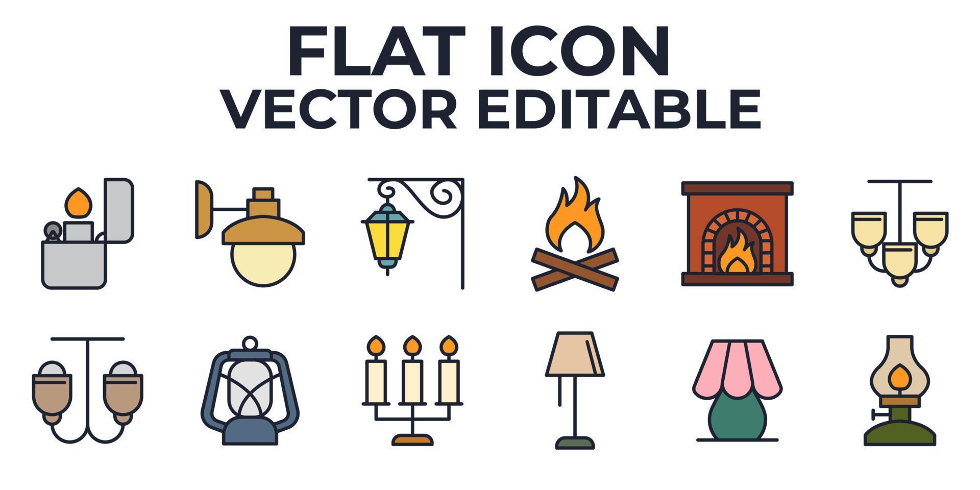 plantilla de símbolo de icono de conjunto de luces para ilustración de vector de logotipo de colección de diseño gráfico y web