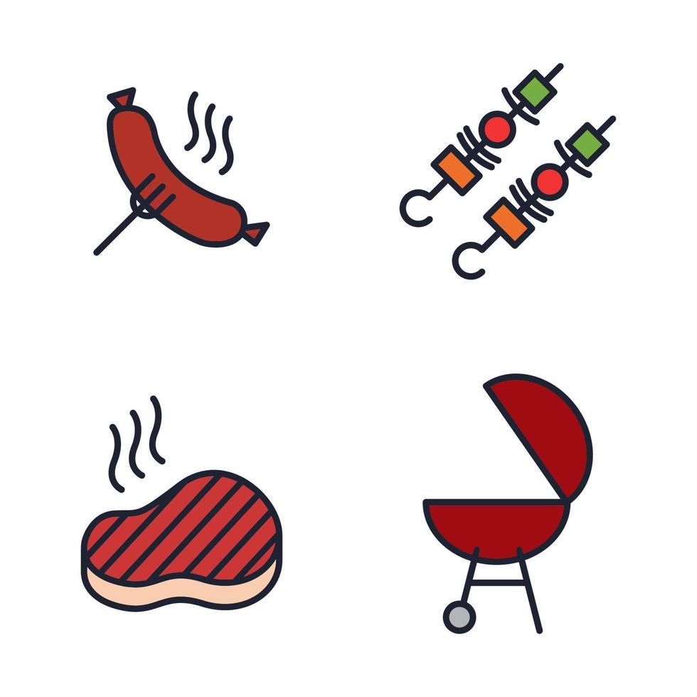 plantilla de símbolo de icono de conjunto de comida de carne para ilustración de vector de logotipo de colección de diseño gráfico y web