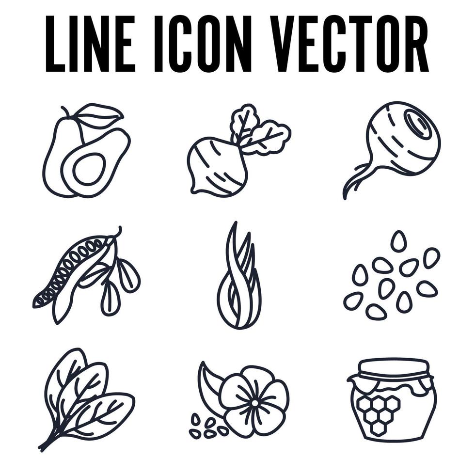 vegetables set icon symbol template for graphic and web design collection logo vector illustration