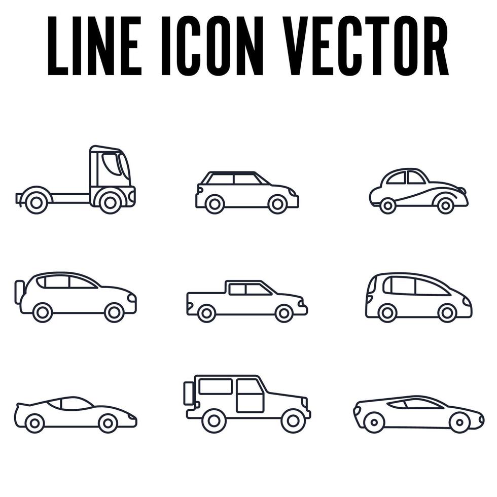 car transportation set icon symbol template for graphic and web design collection logo vector illustration