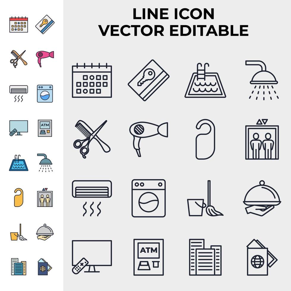 hotel set icon symbol template for graphic and web design collection logo vector illustration