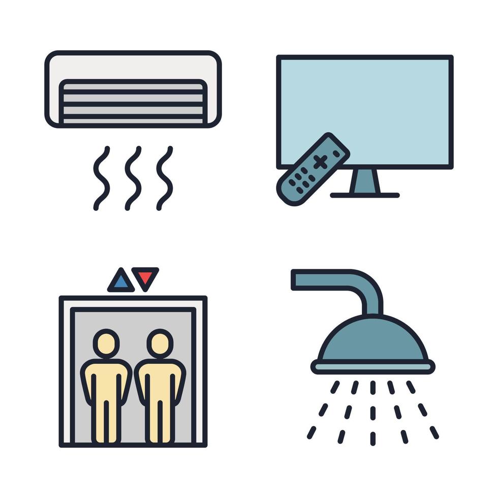hotel set icon symbol template for graphic and web design collection logo vector illustration