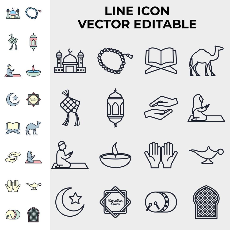 Popular Islamic. Ramadan Kareem elements set icon symbol template for graphic and web design collection logo vector illustration