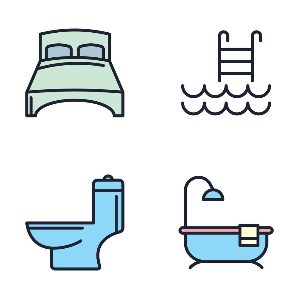 conjunto de elementos inmobiliarios plantilla de símbolo de icono para ilustración de vector de logotipo de colección de diseño gráfico y web