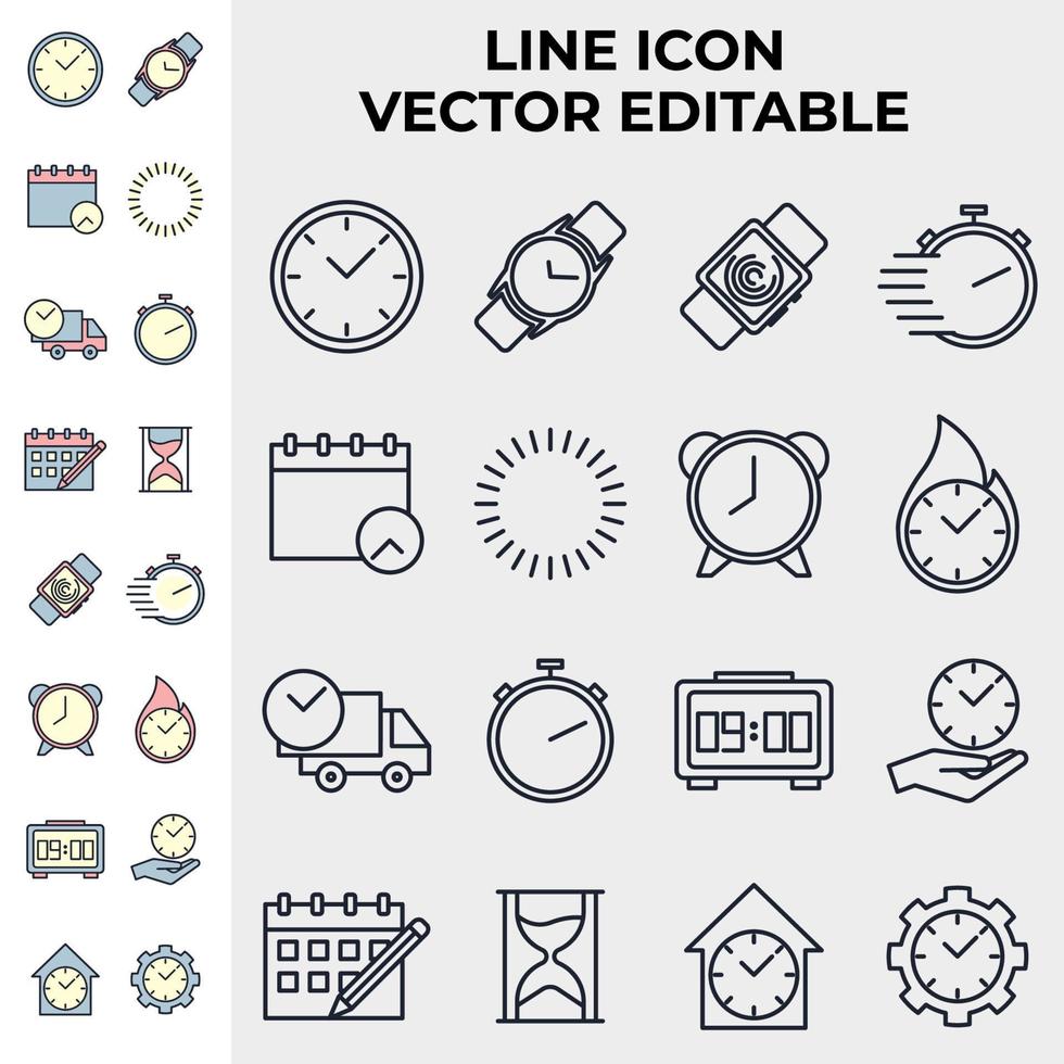 plantilla de símbolo de icono de configuración de tiempo para ilustración de vector de logotipo de colección de diseño gráfico y web