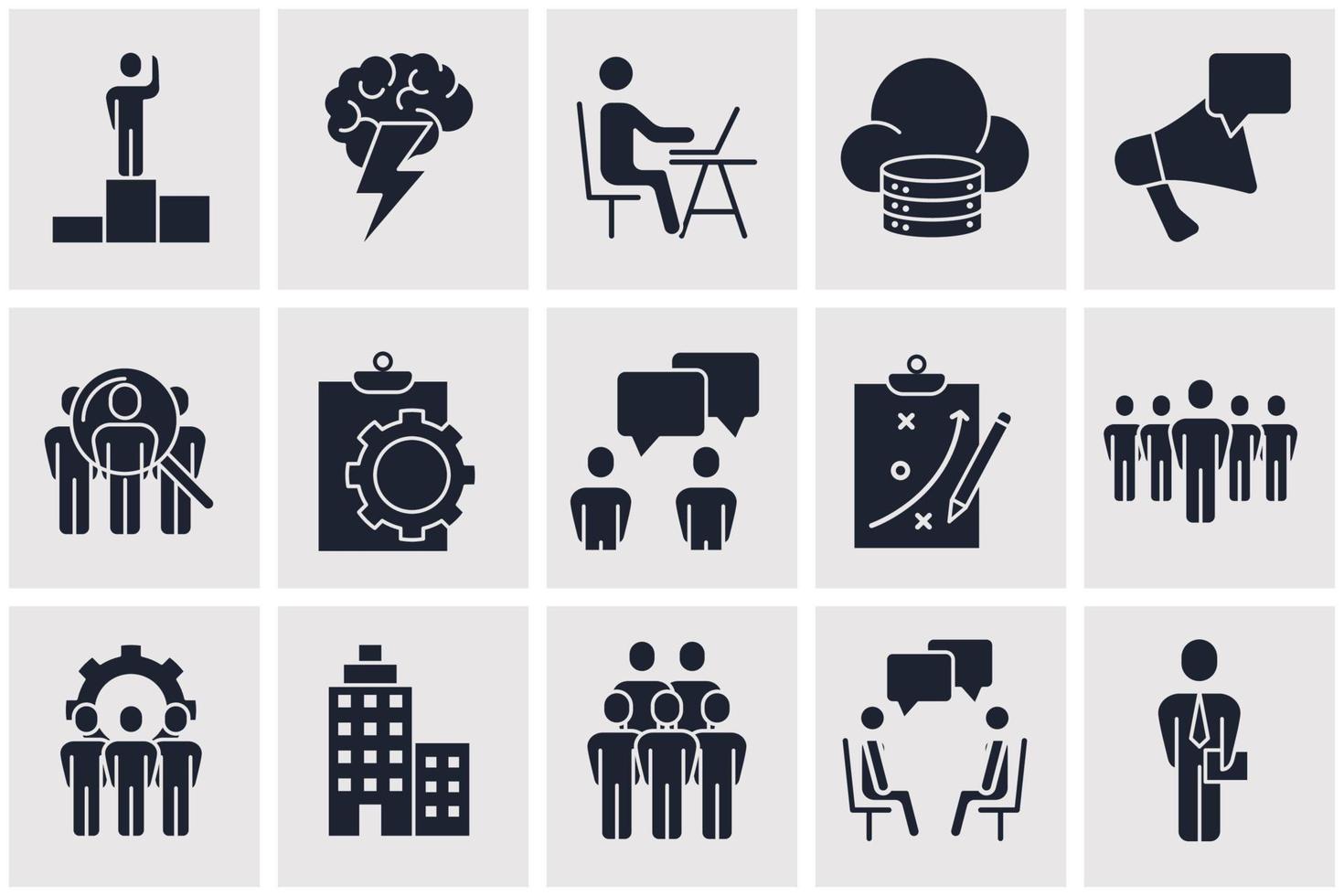 plantilla de símbolo de icono de conjunto de negocios y finanzas para ilustración de vector de logotipo de colección de diseño gráfico y web