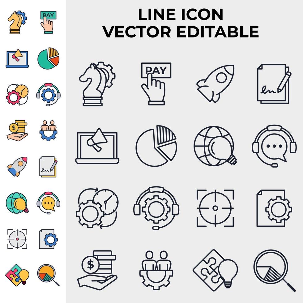 plantilla de símbolo de icono de conjunto de marketing para ilustración de vector de logotipo de colección de diseño gráfico y web