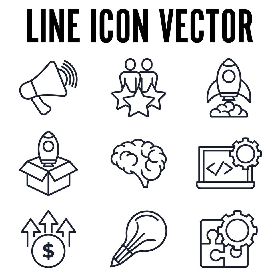 startup set icon symbol template for graphic and web design collection logo vector illustration