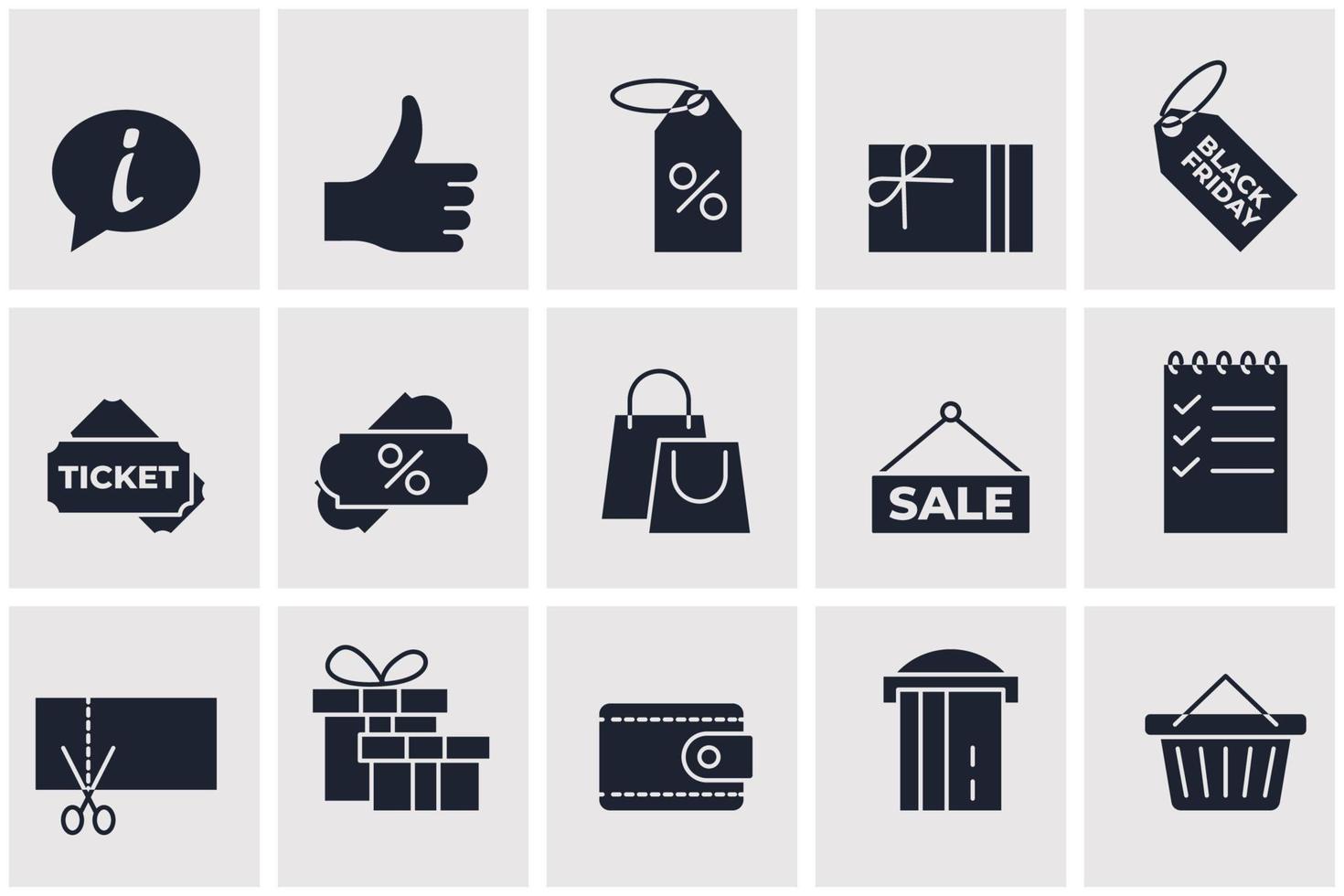 Market Shopping elements set icon symbol template for graphic and web design collection logo vector illustration