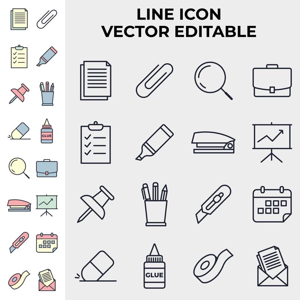 office stationery elements set icon symbol template for graphic and web design collection logo vector illustration