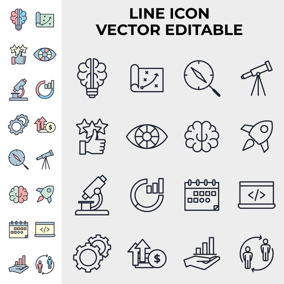 Startup project and development set icon symbol template for graphic and web design collection logo vector illustration