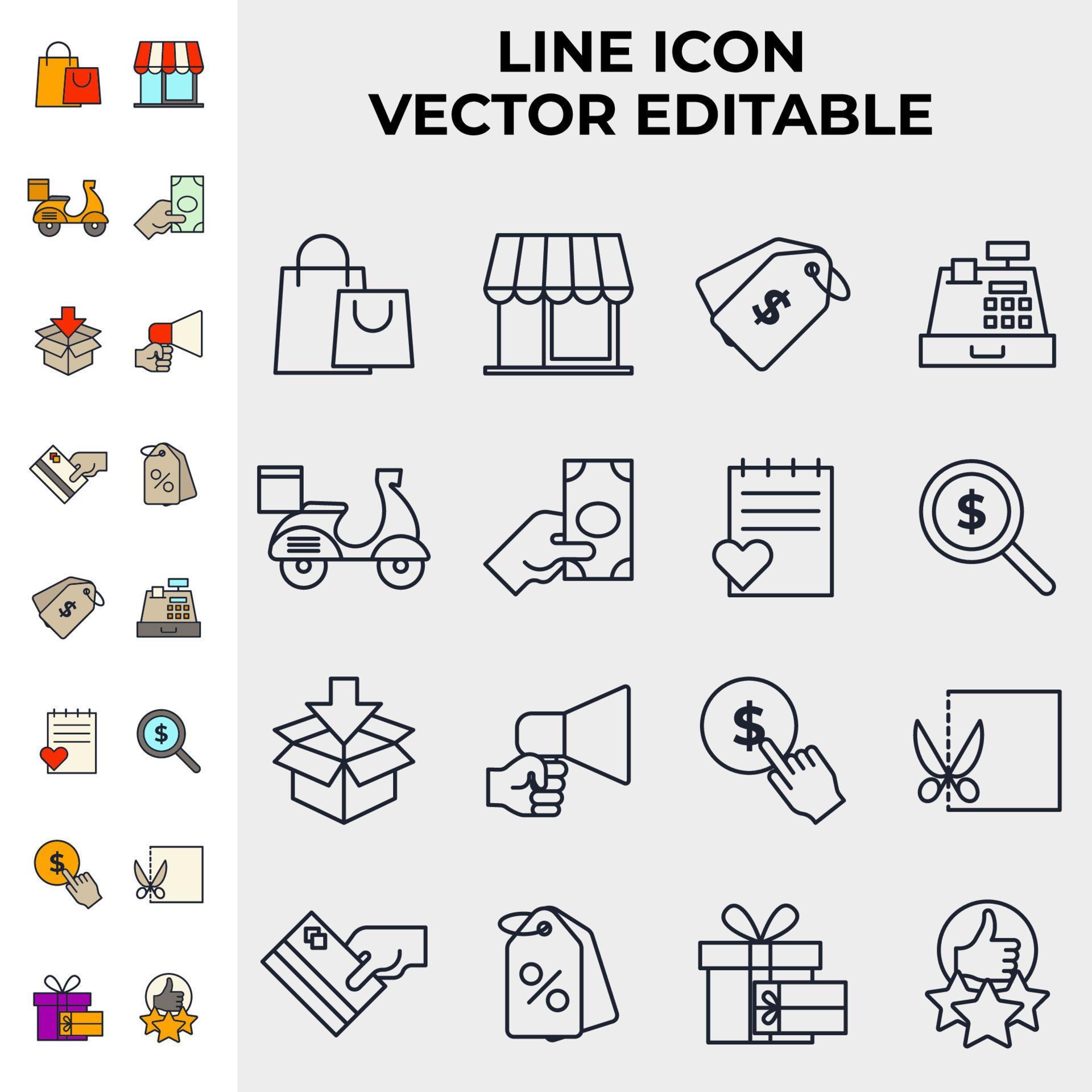 ecommerce. online shopping set icon symbol template for graphic and web