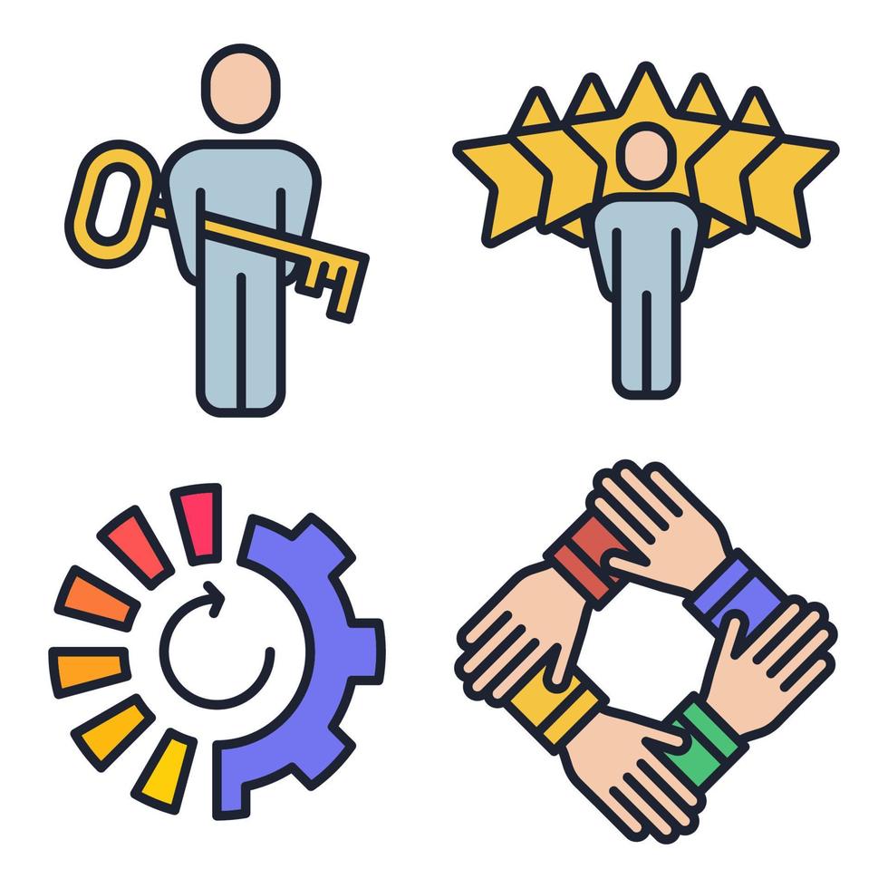 Business teamwork set icon symbol template for graphic and web design collection logo vector illustration