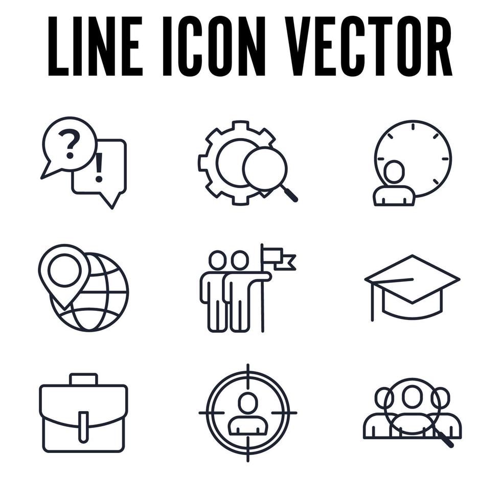 plantilla de símbolo de icono de conjunto de caza de cabeza para ilustración de vector de logotipo de colección de diseño gráfico y web