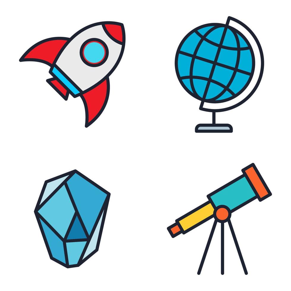 plantilla de símbolo de icono de conjunto de ciencia para ilustración de vector de logotipo de colección de diseño gráfico y web