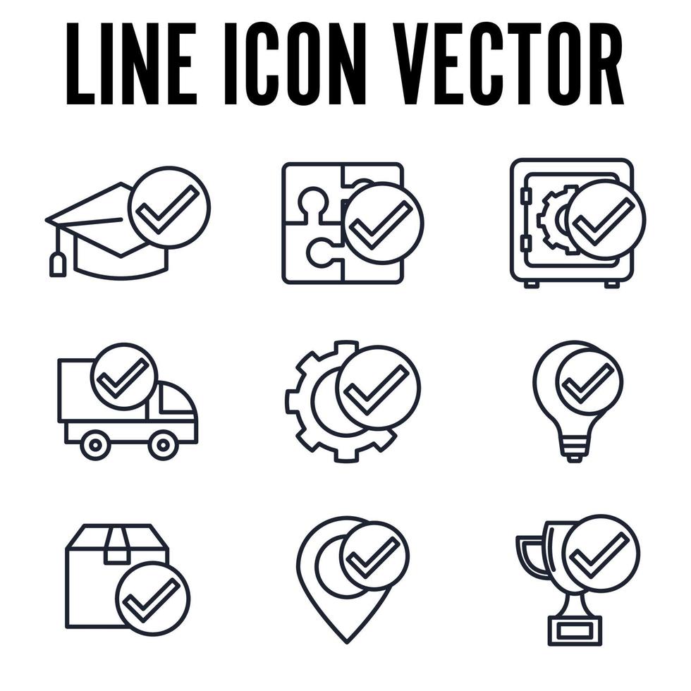 plantilla de símbolo de icono de conjunto de marca de verificación para ilustración de vector de logotipo de colección de diseño gráfico y web