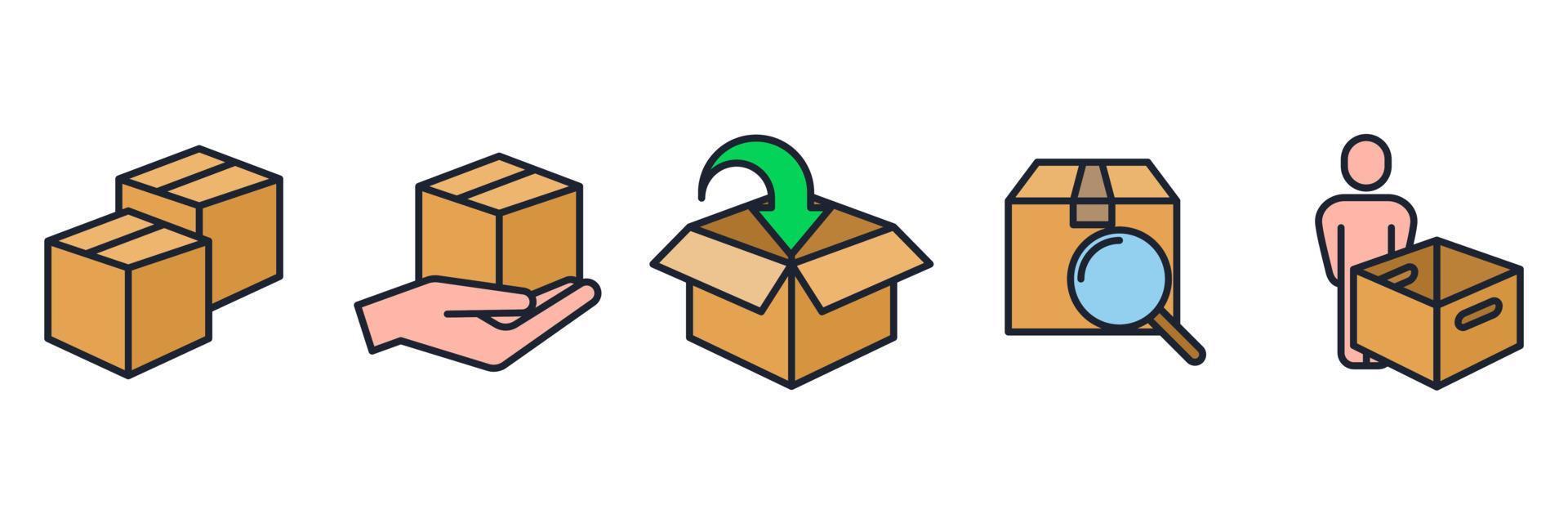 Shipping delivery set icon symbol template for graphic and web design collection logo vector illustration