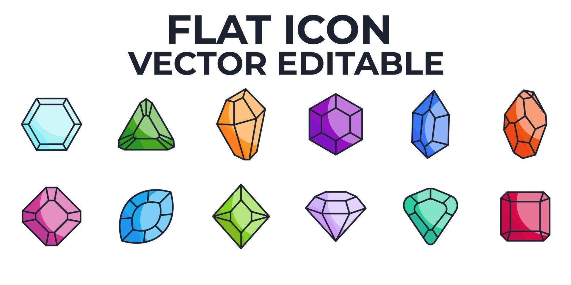 Gems Jewels and diamonds set icon symbol template for graphic and web design collection logo vector illustration