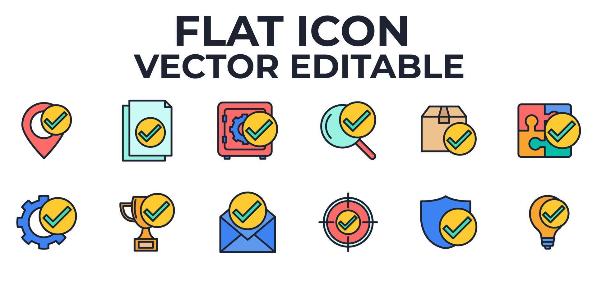 check mark set icon symbol template for graphic and web design collection logo vector illustration